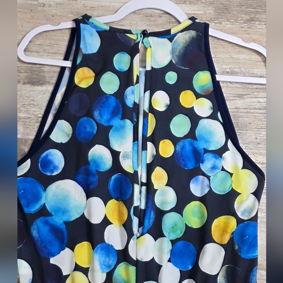 Rebecca Baldi Italy Polka Dot Colorful Sleeveless Jumpsuit Women's Size US 8 - Picture 3 of 11